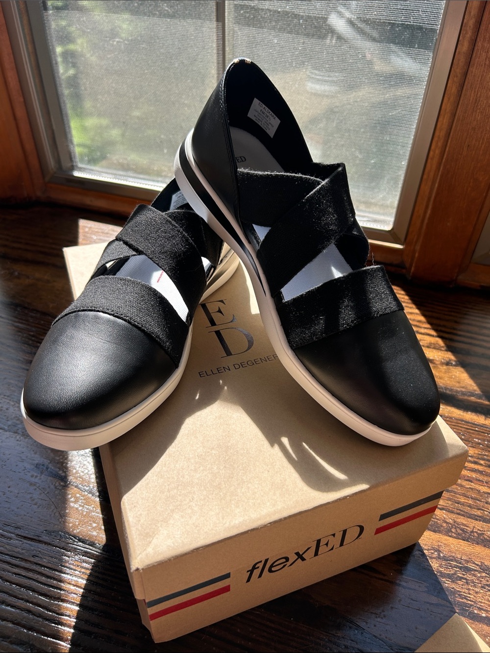 Ellen Degeneres Black Slip-On Loafers with White Sole